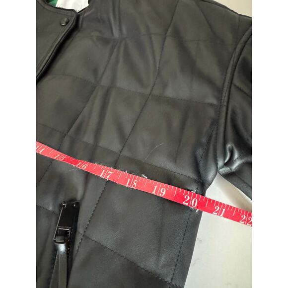 NWT Rebecca Minkoff Faux Leather Black Square Quilted Racer Jacket Women's Small - Picture 14 of 16